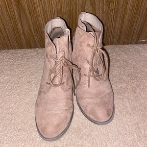 Taupe ankle booties